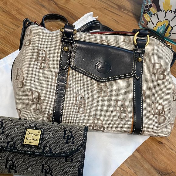 Dooney & Bourke Handbags - Dooney and Burke Signature Handbag and matching wallet